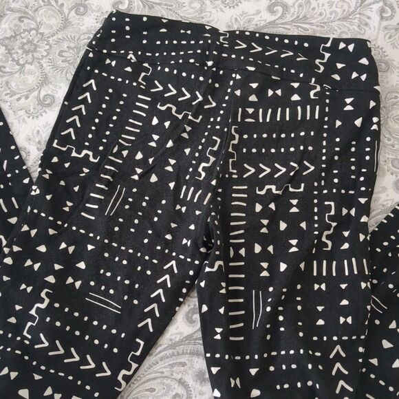 Lisette L Montreal Pants Sz 8 Black White Print Stretch Pull On Ankle Texture - Picture 8 of 8